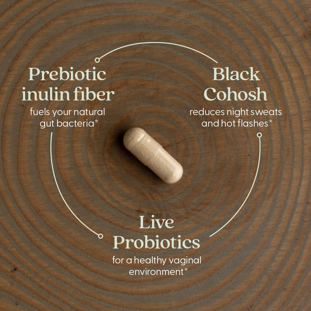 New Chapter All-Flora Probiotic Menopause Balance, Ultra-Concentrated Probiotics for Women with Black Cohosh for Menopause Hot Flashes, 100% Vegan, 30 Vegan Capsules New Chapter Au supplements