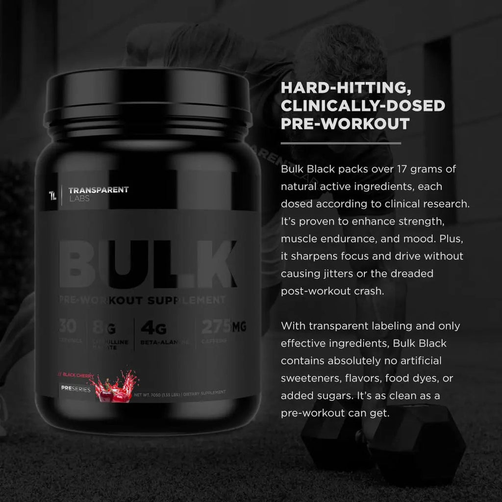 Transparent Labs Bulk Black - Sour Gummy - 30 Servings Transparent Labs Au supplements