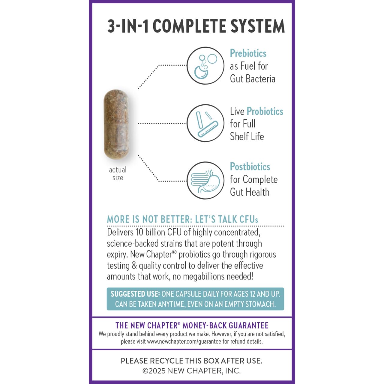 New Chapter All-Flora Probiotic for Advanced Digestion & Complete Gut Health with Prebiotics + Postbiotics, Clinical-Strength Strains, 100% Vegetarian, Non-GMO, Shelf Stable - 60 ct (2 Month Supply) New Chapter Au supplements