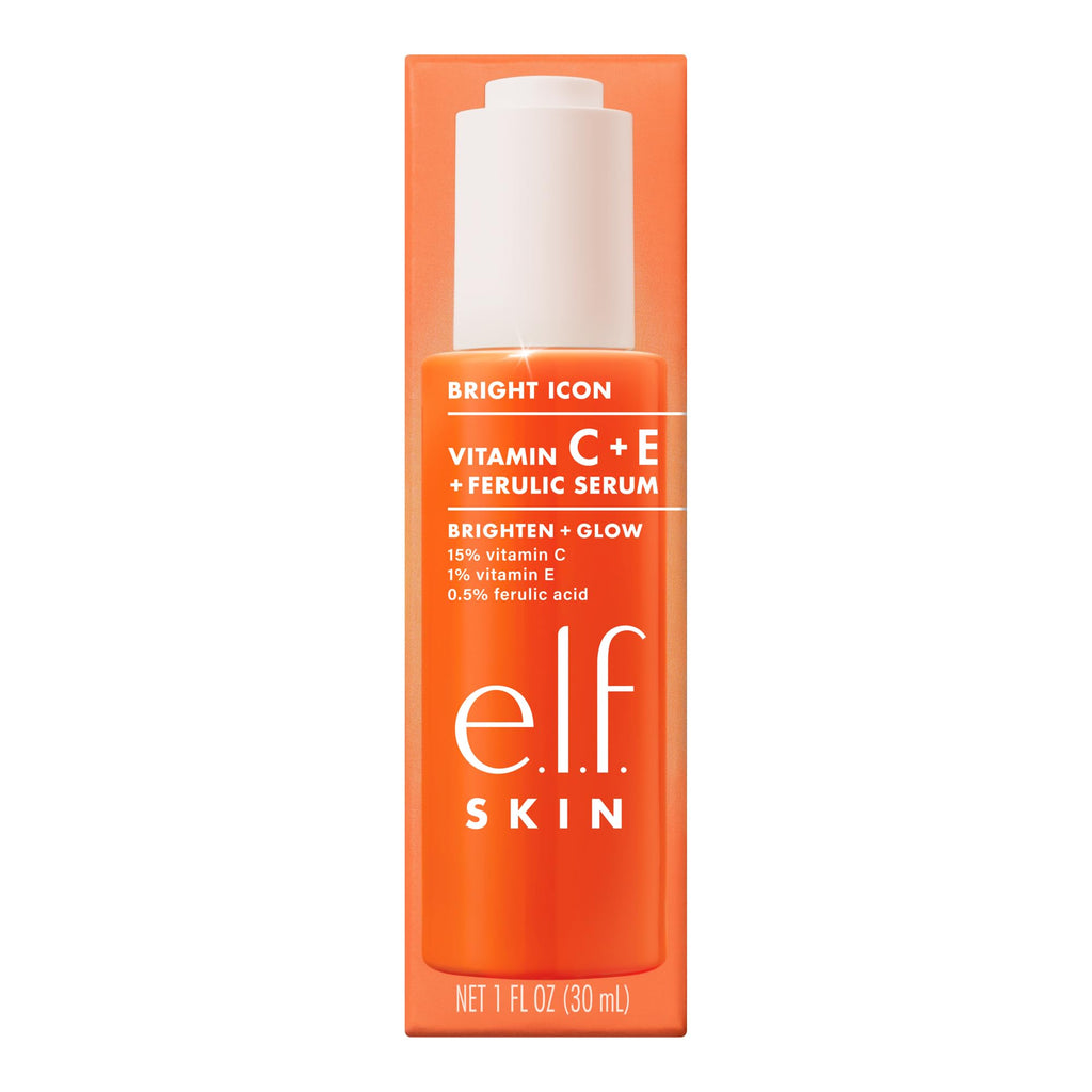 e.l.f. SKIN Bright Icon Vitamin C + E + Ferulic Serum, Brightening & Soothing Face Serum, Helps Even Skin Tone