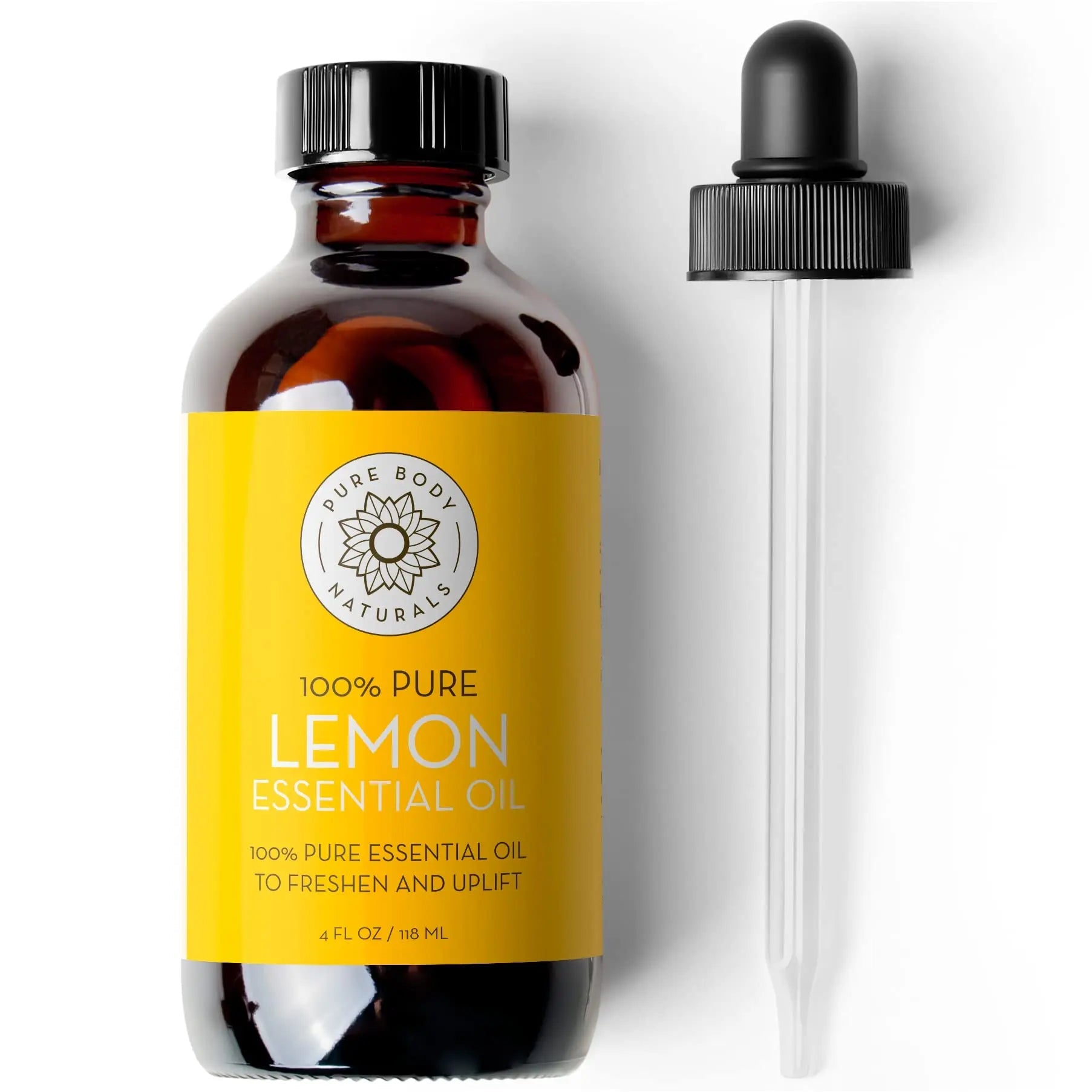 Lemon Essential Oil, 4 fl oz - 100% Pure & Undiluted Lemon Oil for Diffuser and DIY - Natural Deodorizer Pure Body Naturals Au supplements