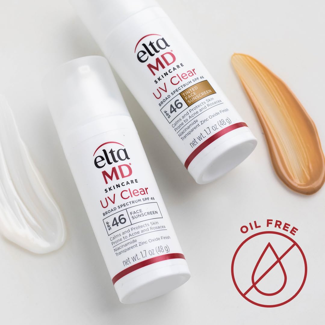 EltaMD UV Clear Face Sunscreen SPF 46, Oil Free for Face with Zinc Oxide, Dermatologist Recommended Sunscreen Lotion