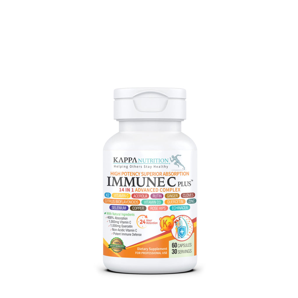 Quercetin 1,000mg, Vitamin C 1,000mg, Zinc 50mg, Vitamin D3 5,000iu, Selenium, Copper, Acerola, Ginger, Rutin, Bitter Orange, Rose Hips, Echinacea, Immune C Plus, 14 in 1 Immune C Plus (60 Count) KAPPA NUTRITION Au supplements