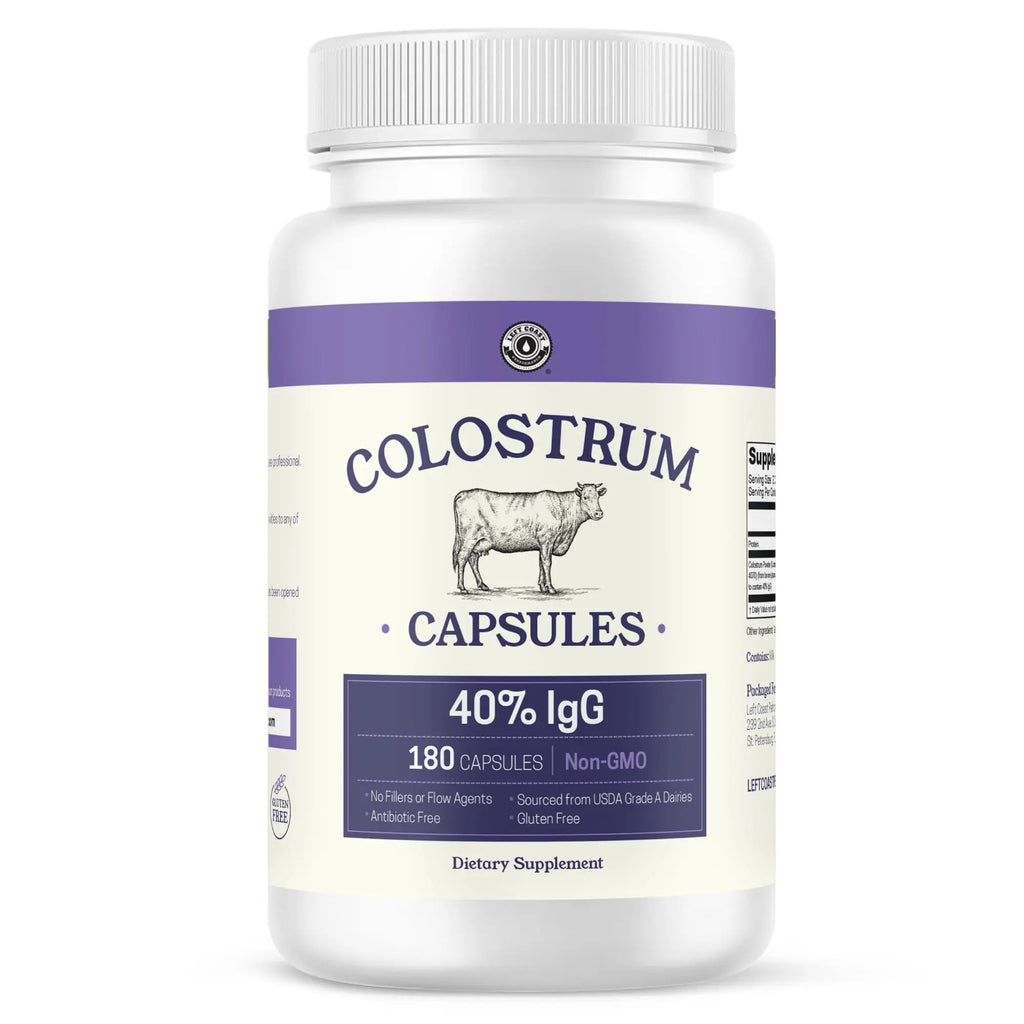 180ct Colostrum Capsules 40% IgG - USA Sourced Bovine Colostrum Powder Left Coast Performance Au supplements