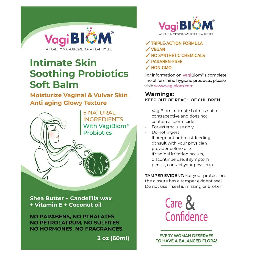 Intimate Skin Soothing Probiotics Soft Balm SheaButter with VagiBiom Lactobacillus crispatus Biom Probiotics Au supplements