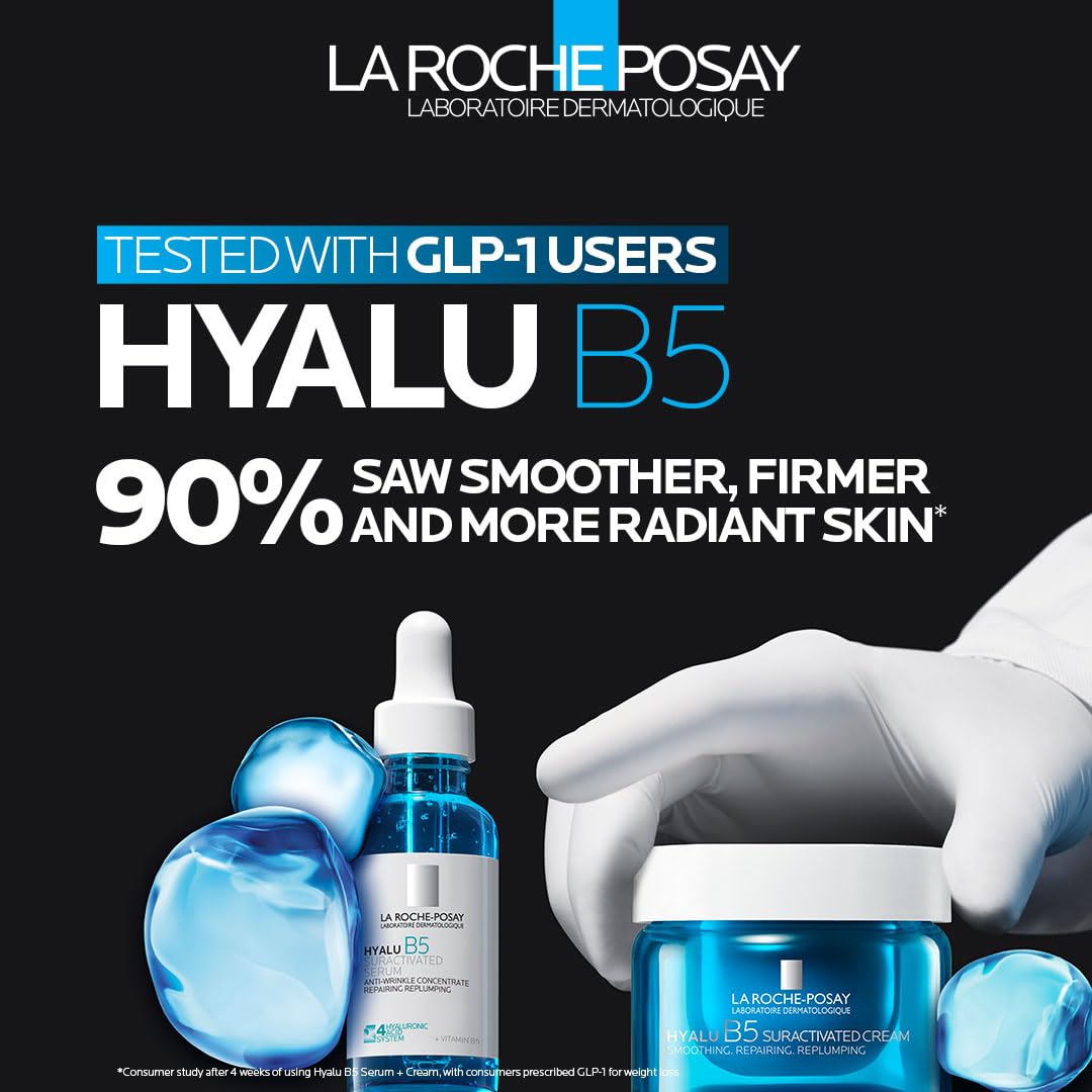 La Roche-Posay Hyalu B5 Suractivated Hyaluronic Acid Serum for Face, Vitamin B5 + Hyaluronic Acid + Glycerin
