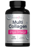 NeoCell Super Multi Collagen Peptides | 120 Tablets | 10 Types of Collagen | Skin, Hair and Nails | Beauty Supplement | For Men and Women