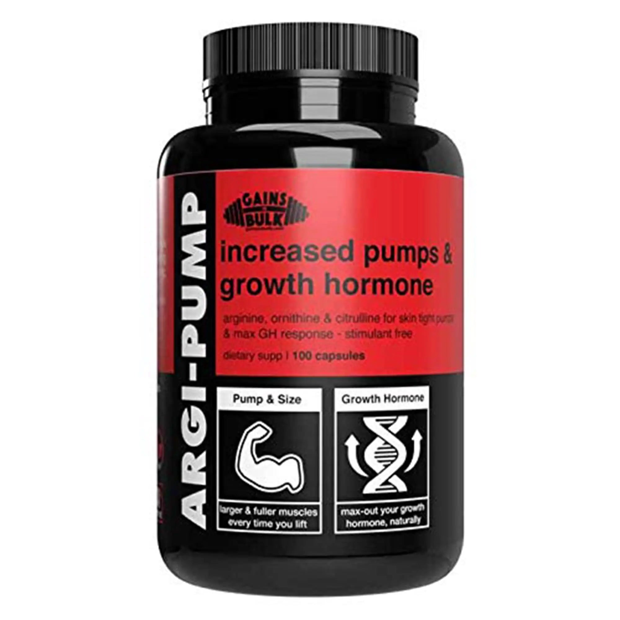 Gains in Bulk, Argi Pump, L-Arginine Nitric Oxide Booster with L-Citrulline and L-Ornithine GAINS IN BULK GAINSINBULK.COM Au supplements