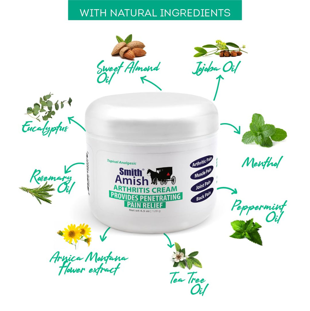 Smith Amish Arthritis Cream. Soothing and Cooling. 4.5 oz jar Smith Amish Au supplements