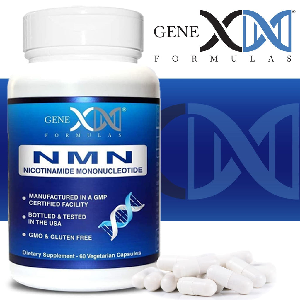 Genex Formulas NMN 250mg - Stabilized Form (60 Capsules), 99% Pure Supplement Capsules for Increased NAD Levels, DNA Repair