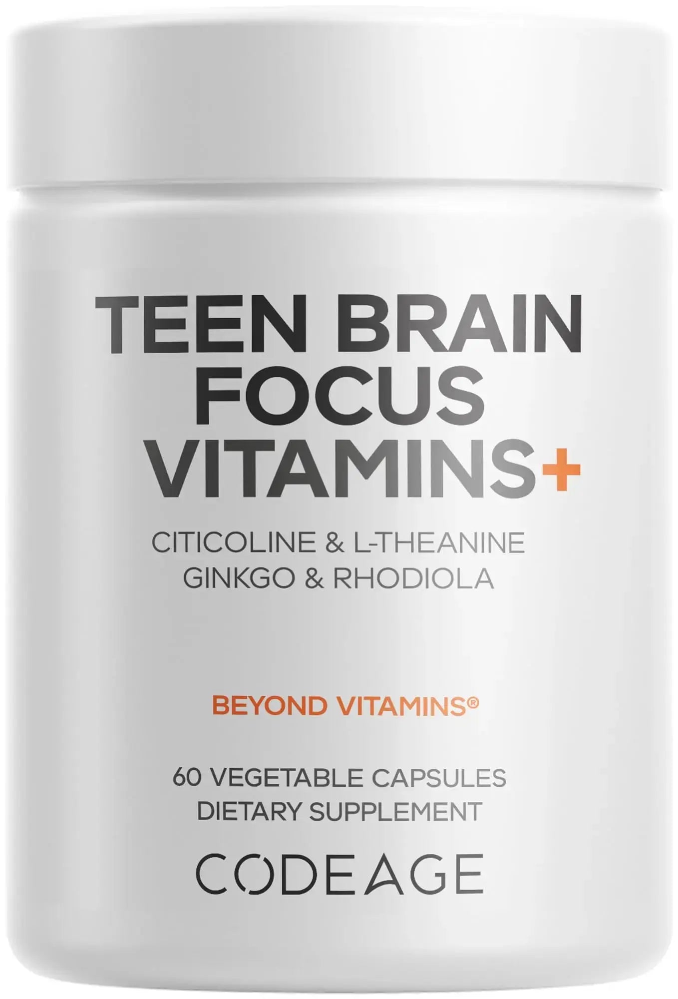 Codeage Teen Brain Focus Vitamins+ Citicoline Cognizin, L-Theanine, Ginkgo, Rhodiola, Lavender, Magnesium, Vitamin B6, B12, Folate Codeage Au supplements