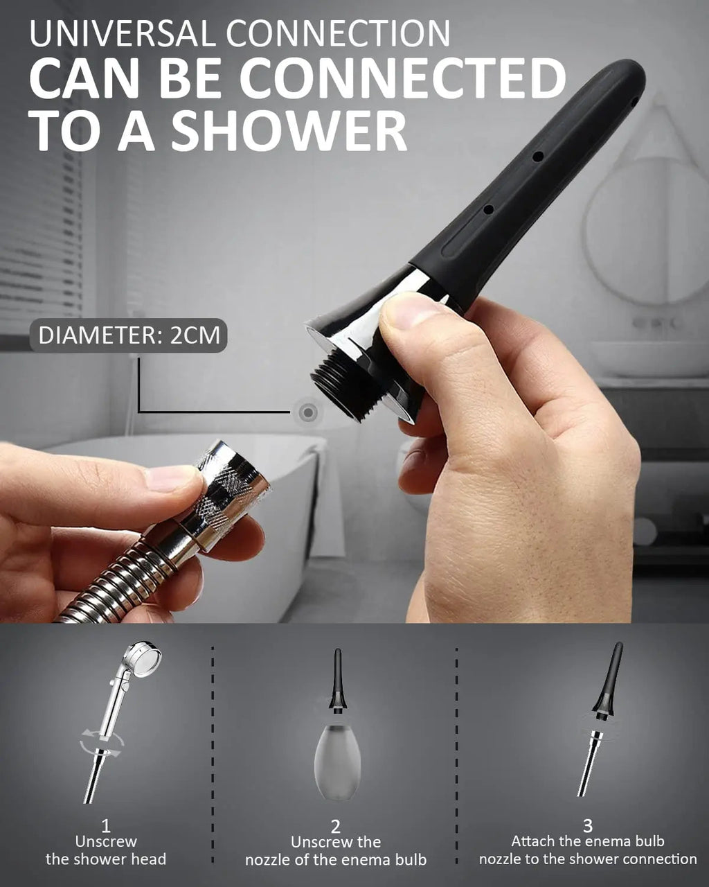 Enema Douche Anti Back-Flow, Amal Douche Connected to Shower Hole,Enema Bulb with 7 Spouts PropoDusche Au supplements
