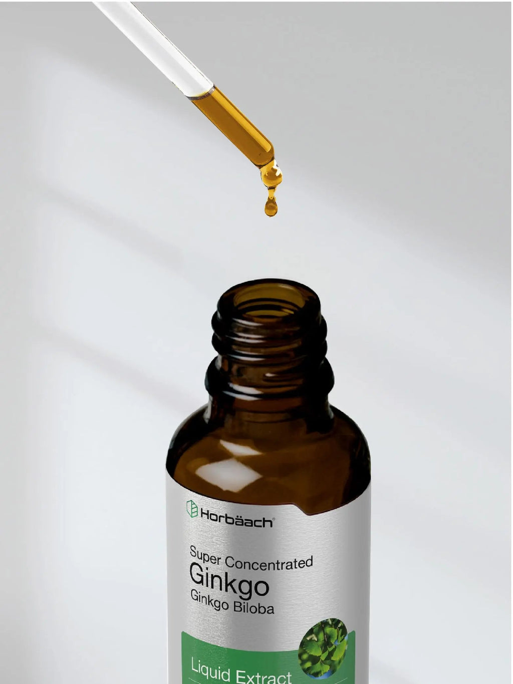 Ginkgo Biloba Extract Liquid 2 fl oz | Alcohol-Free Herb Supplement | Vegetarian Horbäach Au supplements
