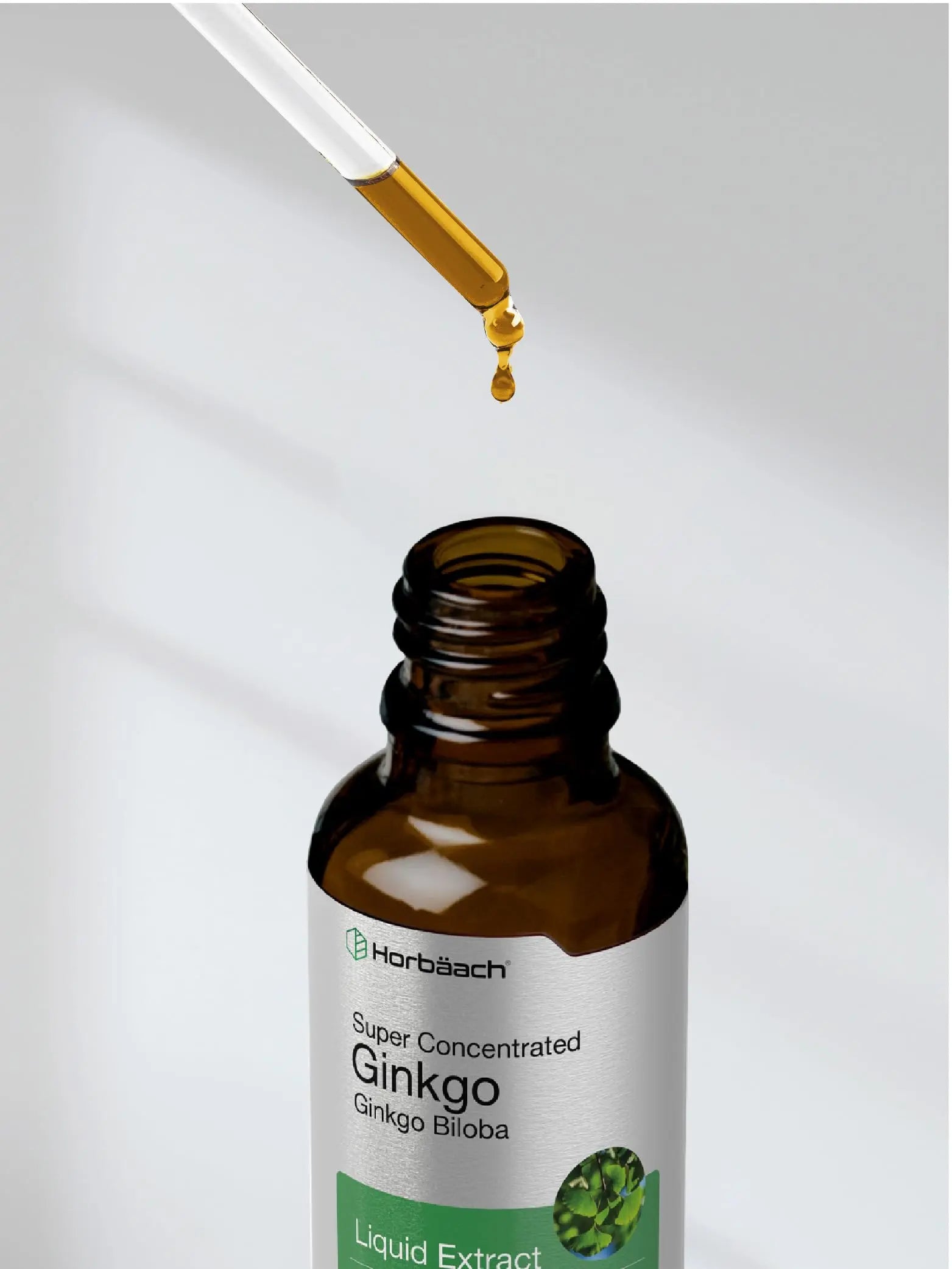 Ginkgo Biloba Extract Liquid 2 fl oz | Alcohol-Free Herb Supplement | Vegetarian Horbäach Au supplements