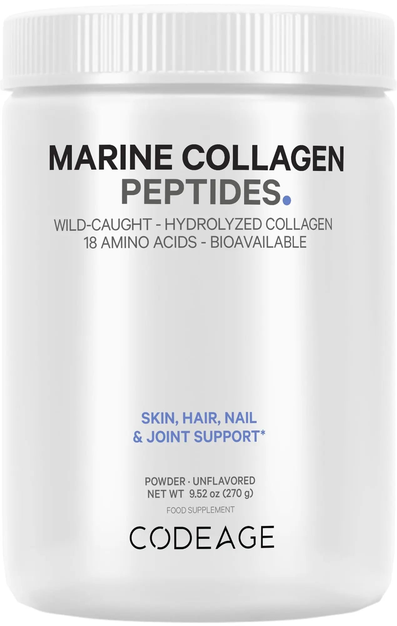 Codeage Marine Collagen Powder - Wild-Caught Hydrolyzed Fish Collagen Peptides - Type 1 & 3 Collagen Codeage Au supplements