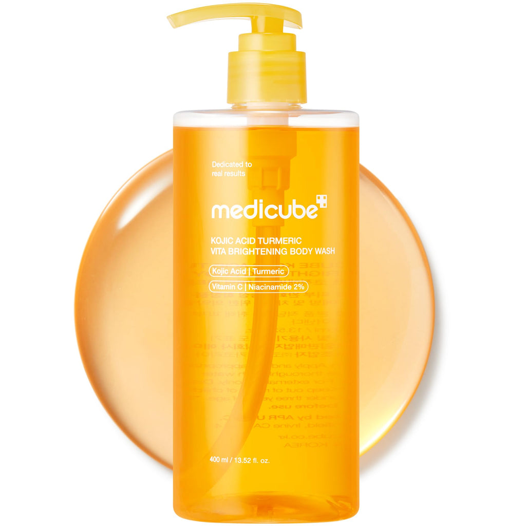 medicube Kojic Acid Turmeric Brightening Body Wash | Gentle Shower Gel for Uneven Skin