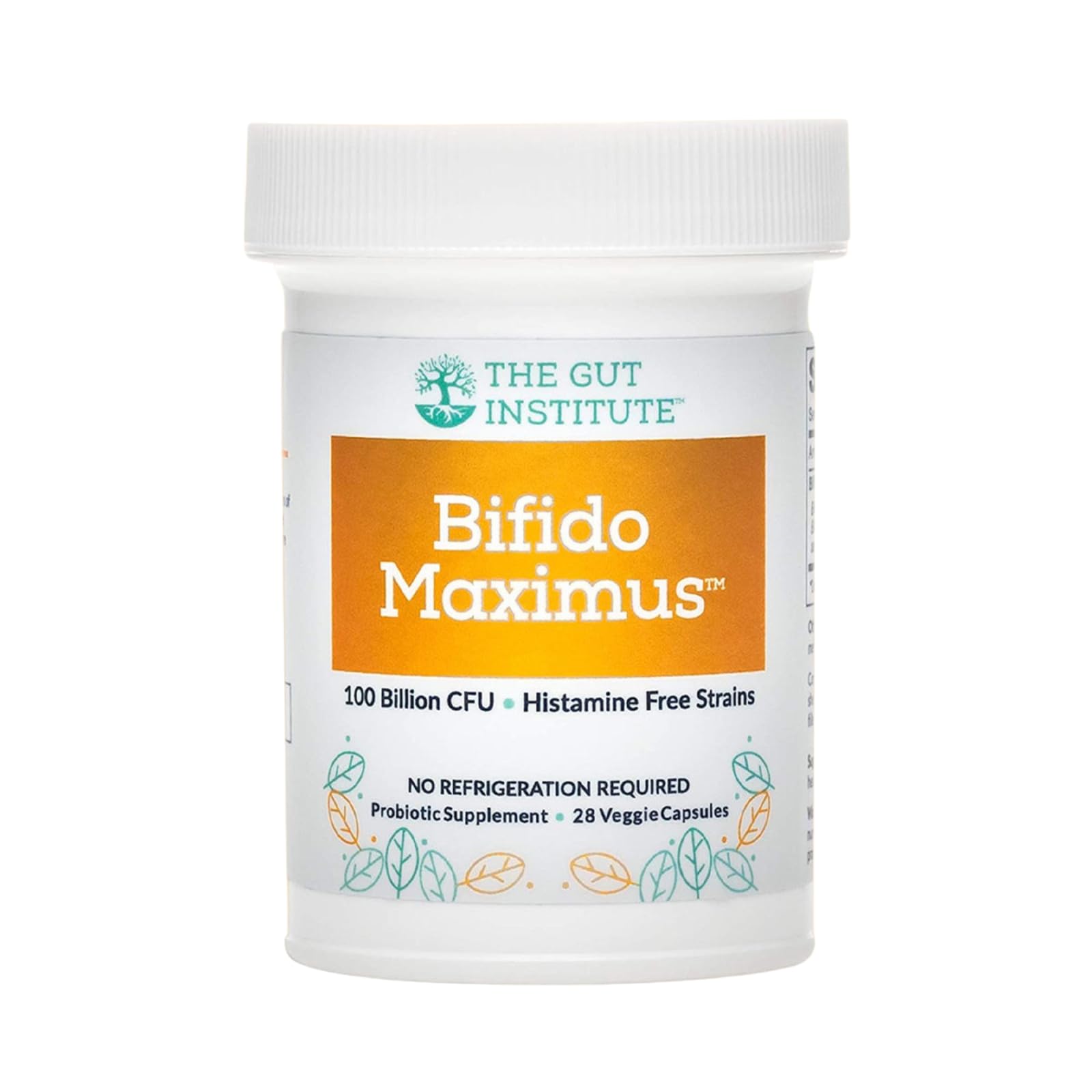 The Gut Institute Bifido Maximus Ultra High Potency Probiotics for Women and Men - Bifidobacterium longum 100 Billion CFUs - 28 ct - 7 Strains - No Histamines - No Refrigeration Needed - Made in USA The Gut Institute Au supplements