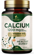 Calcium 1200 mg with Vitamin D3 - Per Serving - Bone Health Supplement - Vitamin D & Calcium Supplements for Women & Men - Bone Strength Support
