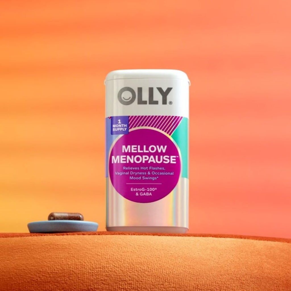 OLLY Mellow Menopause Supplements for Women, Supports Hot Flashes, Vaginal Dryness & Occasional Mood Swings,* Estro-G100®, GABA, Vegan Capsules, 1 Month Supply - 30 Count OLLY Au supplements