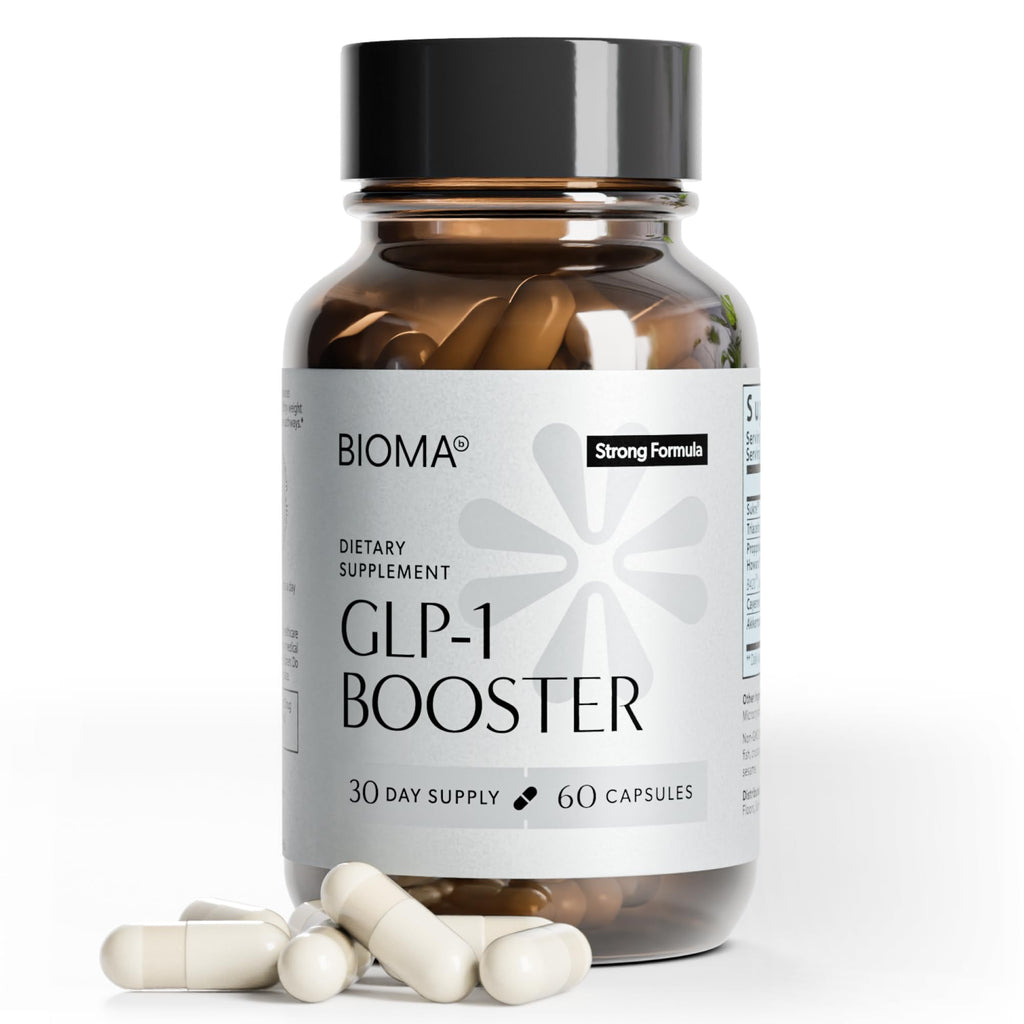BIOMA GLP-1 Booster - Natural Appetite Control Supplement with Clinically Proven Probiotics, Prebiotics & Postbiotics - Support Weight Management & Satiety, (60 Capsules - 30 Day Supply) BIOMA Au supplements
