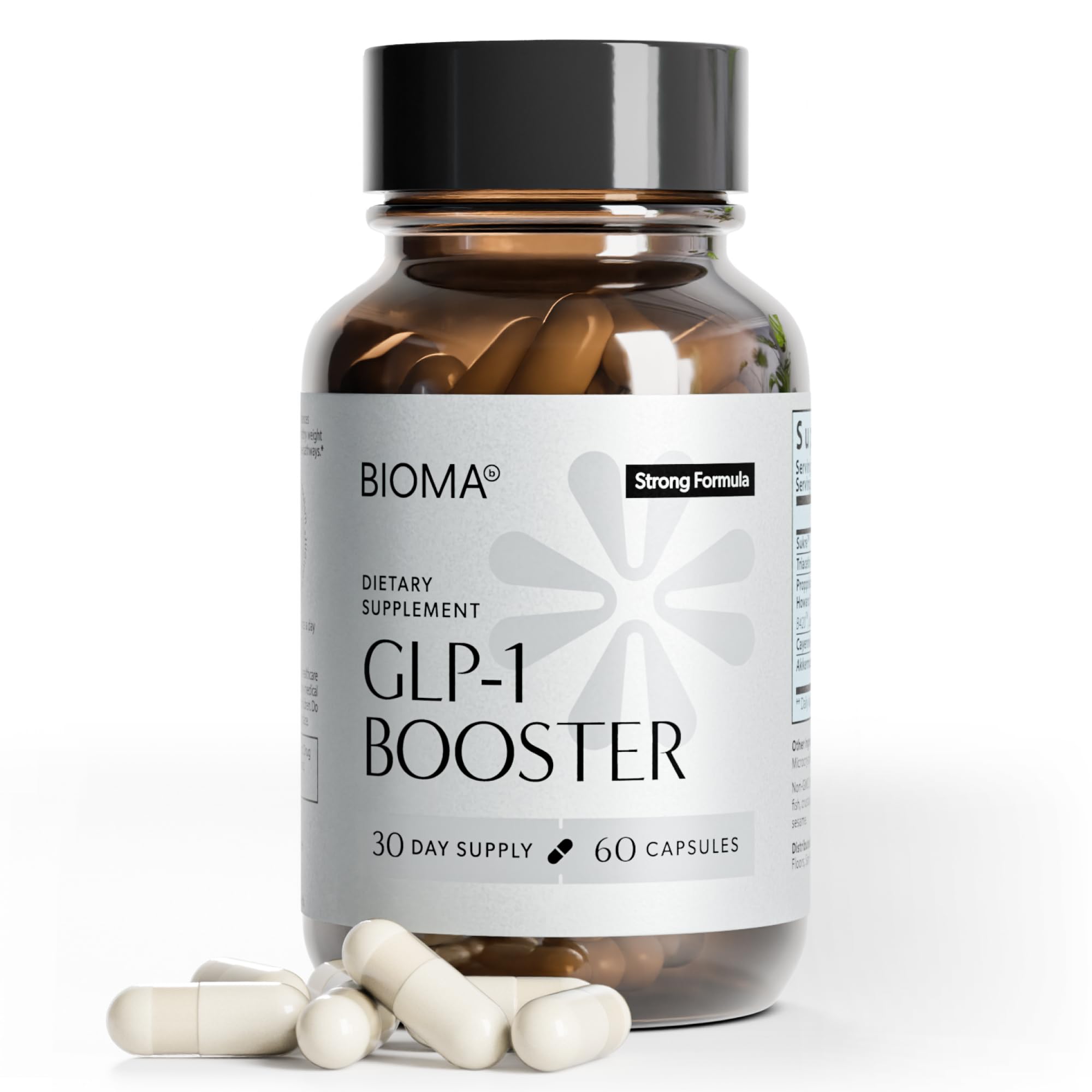 BIOMA GLP-1 Booster - Natural Appetite Control Supplement with Clinically Proven Probiotics, Prebiotics & Postbiotics - Support Weight Management & Satiety, (60 Capsules - 30 Day Supply) BIOMA Au supplements