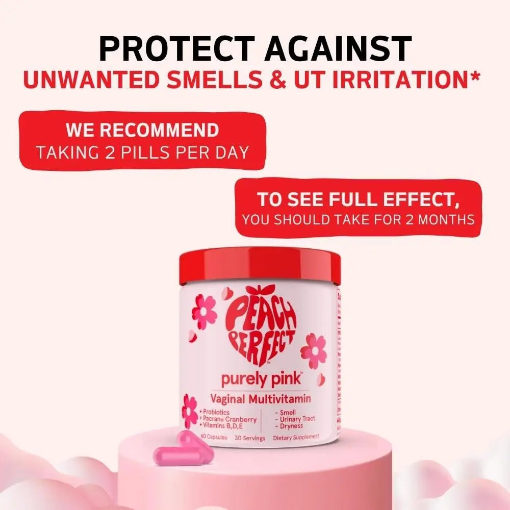 Purely Pink Prebiotic Probiotic Blend for Vaginal Health - Promote pH Balance, Healthy Flora and Odor Peach Perfect Au supplements