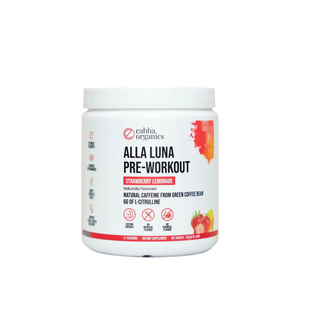 Eabha Organics Alla Luna Pre-Workout - Strawberry Lemonade - to Support Energy, Focus Eabha Organics Au supplements