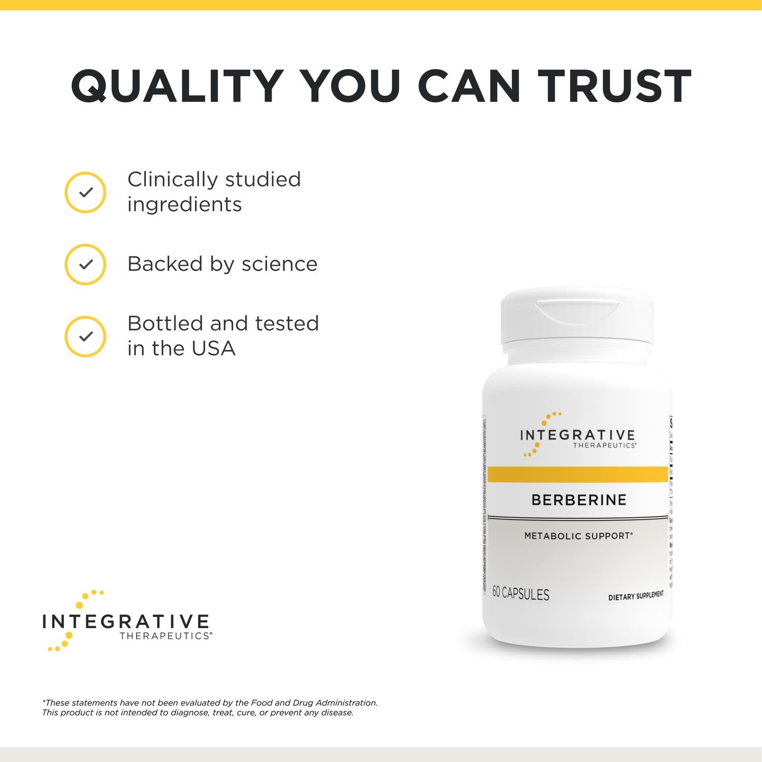 Integrative Therapeutics Berberine - Supports Metabolic Health & Cellular Energy Metabolism - Practitioner-Trusted Quality - Dairy-Free & Gluten-Free