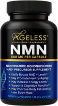 NMN Supplement 500mg Nicotinamide Mononucleotide | Supports NAD+ Levels, Energy, Cognitive Function, Muscle Health & Healthy Body Composition – Capsules (30) Ageless Foundation Laboratories Au supplements
