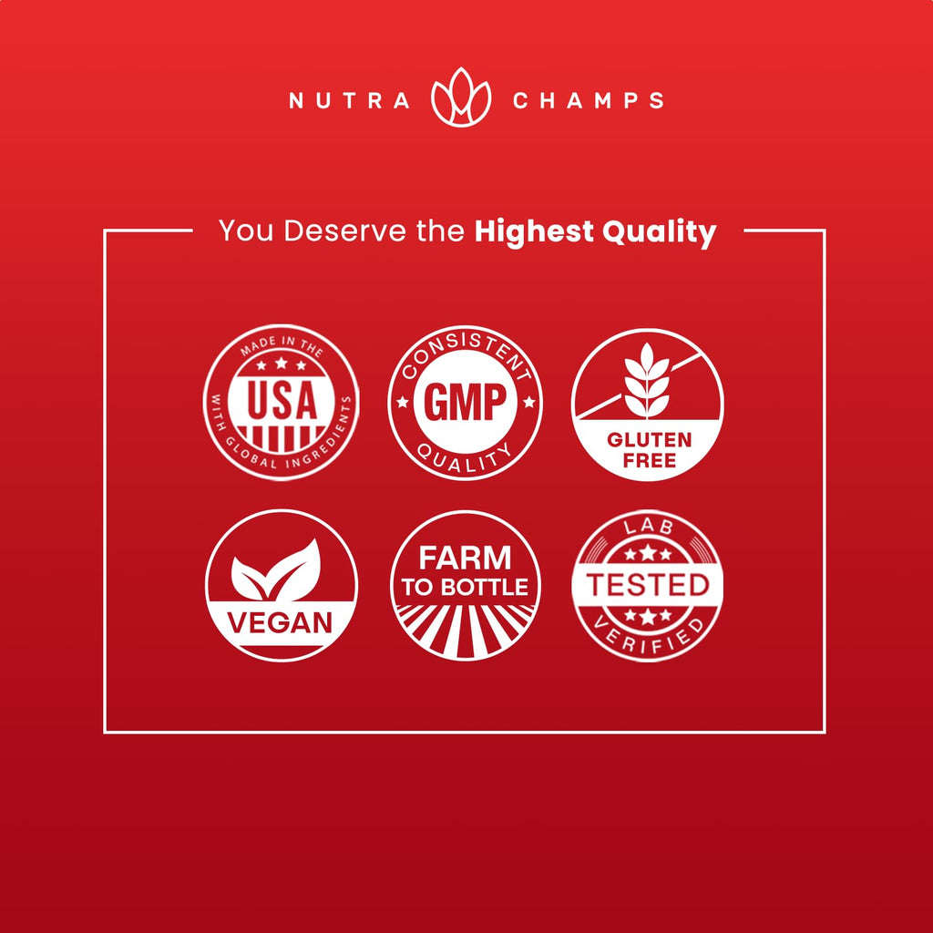 NutraChamps Korean Red Panax Ginseng Capsules | Extra Strength Ginsenosides for Energy, Focus, Performance, Vitality & Immune Support