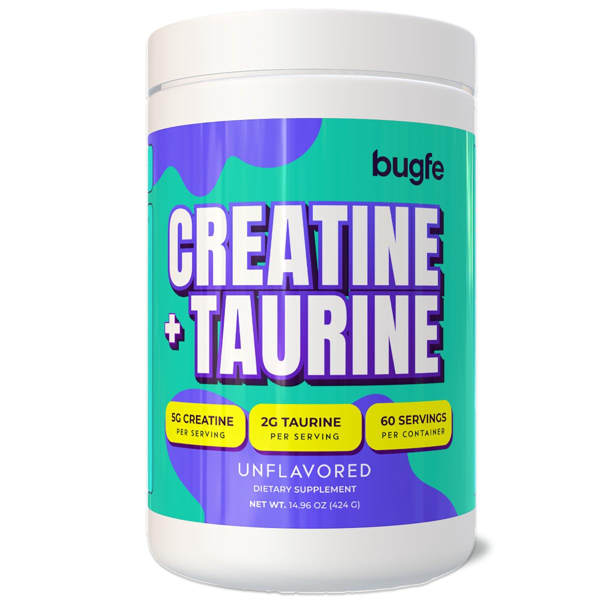 Creatine with Taurine for Women & Men - Unflavored Micronized Creatine Monohydrate Plus Taurine Powder to Support Muscle Strength, Recovery & Brain Health (60 Servings) Bugfe Au supplements