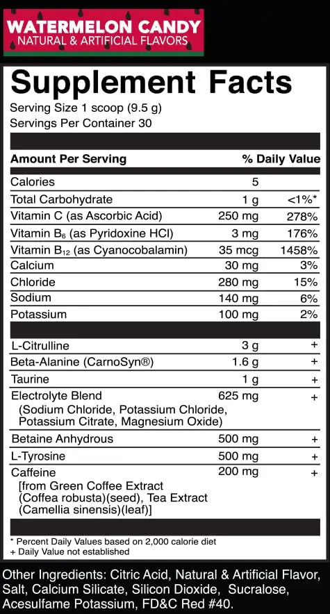 Rivalus Powder Burn - Watermelon Candy, 0.8 Pound - Intense Pre-Workout Energy Rivalus Au supplements