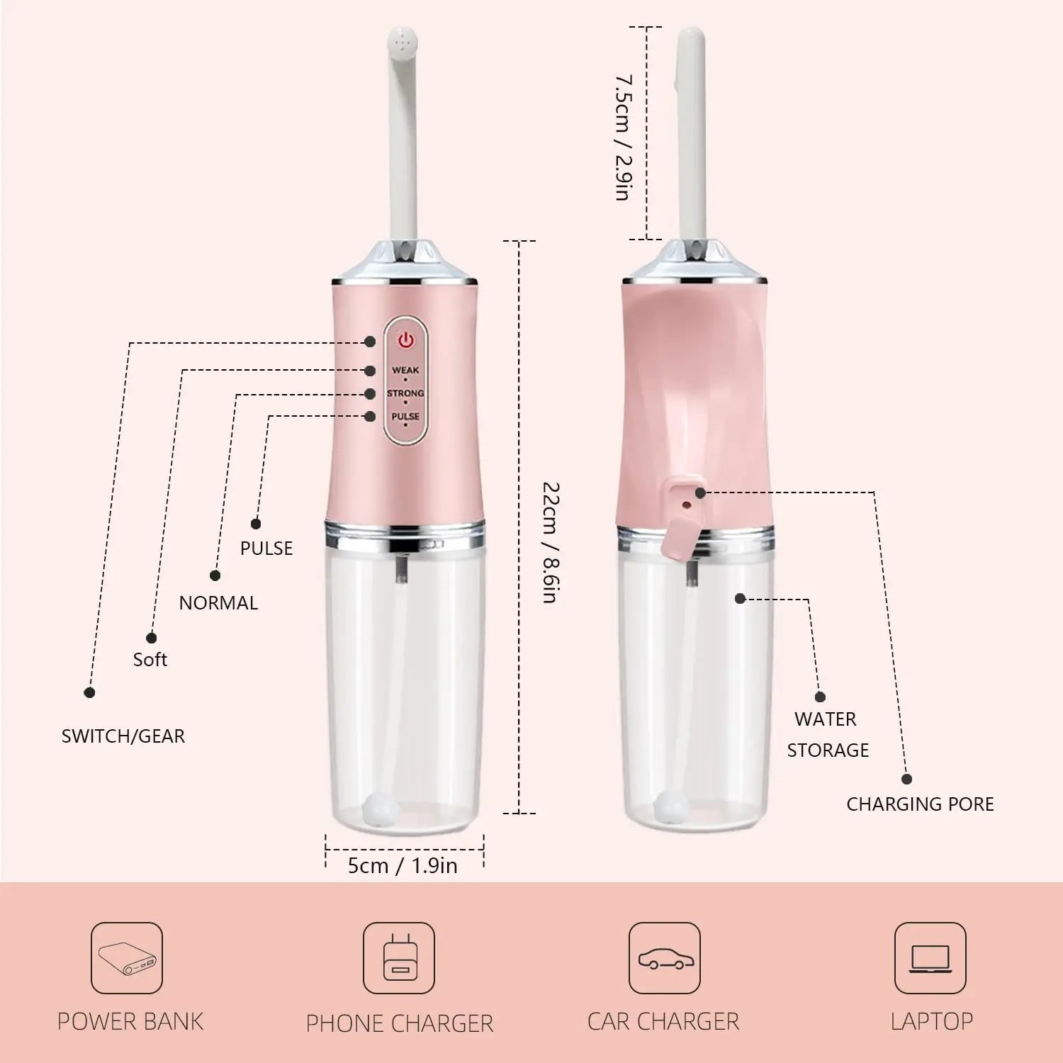 Electric Portable Bidet -Mobile Toilet Shower-Butt Shower Replacing Wet Wipes - for Travel GOMETRS Au supplements