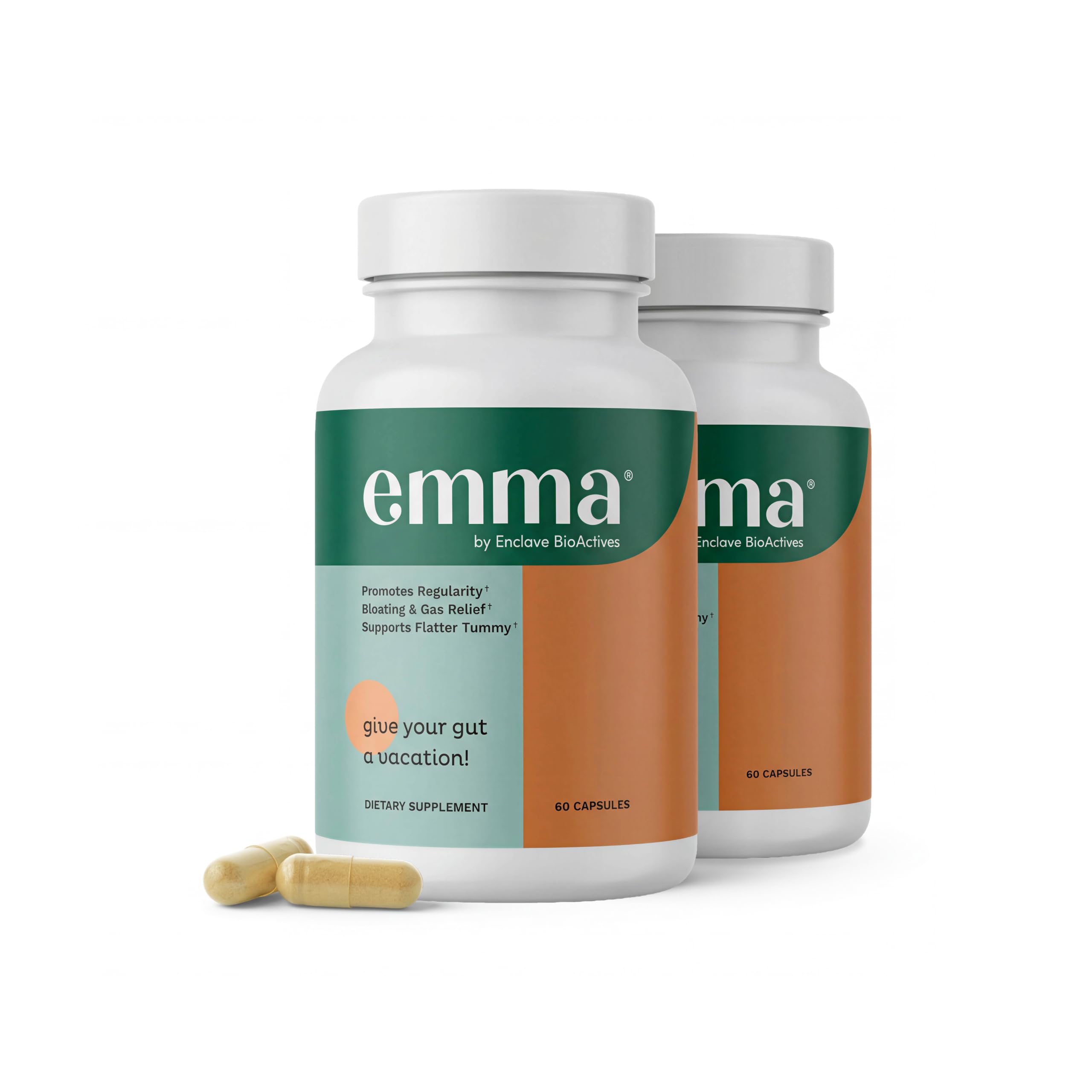 Emma Gut Health Relief Supplement, Doctor Endorsed Formula for Women & Men, Leaky Gut & Digestive Support for Constipation, Bloating & Gas Relief