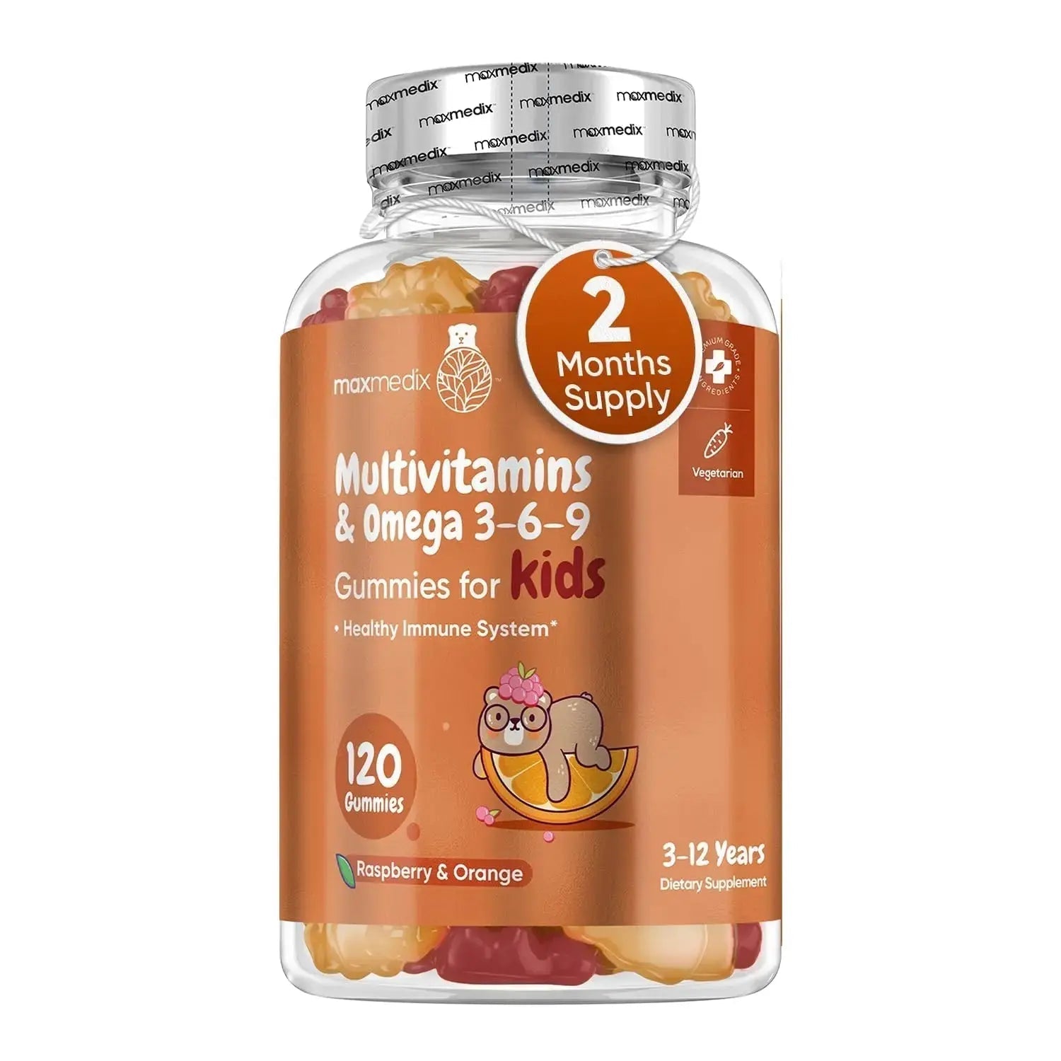maxmedix Kids Multivitamin Gummies with Omega 3 6 9 | 2-Month Supply | 20 Essential Kids Vitamins & Minerals for Healthy Immune System | maxmedix Au supplements