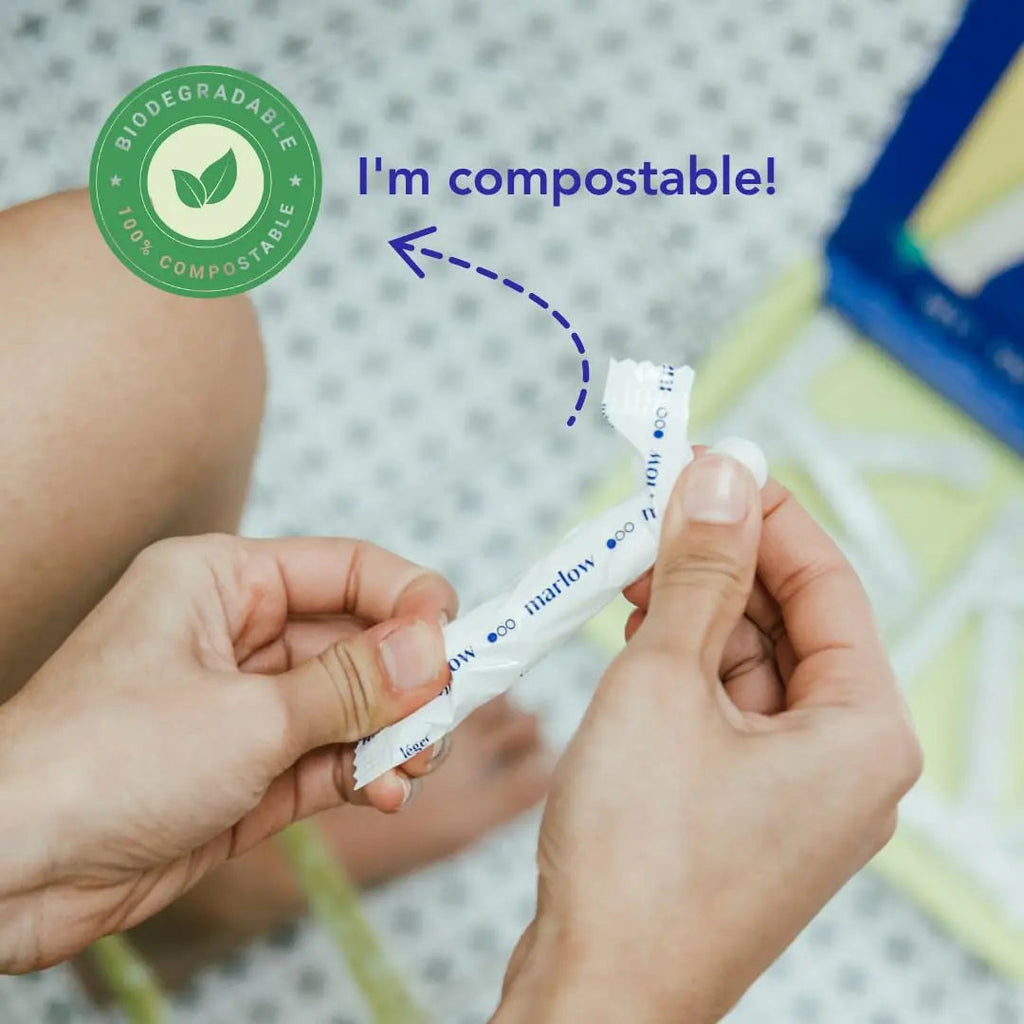 Award Winning 100% Organic Cotton Easy Glide Tampons with Compact Plant Based Applicator MARLOW Au supplements