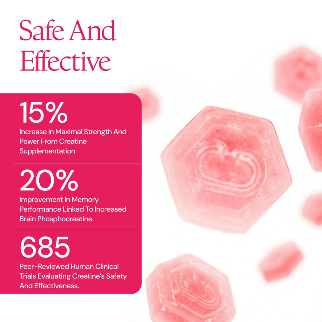 Create Creatine Monohydrate Gummies for Men & Women, Boost Focus, Strength, and Endurance, Anti-Melting Formula, Vegan, Gluten-Free, Non-GMO