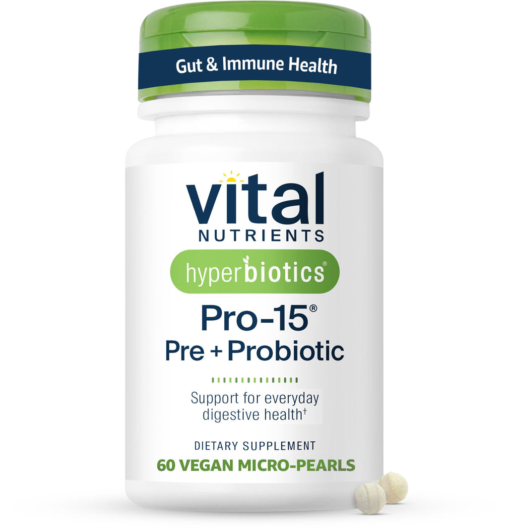Hyperbiotics Vital Nutrients Pro-15 Prebiotics and Probiotics for Women and Men | 15 Science Backed Strains | Supports Occasional Constipation