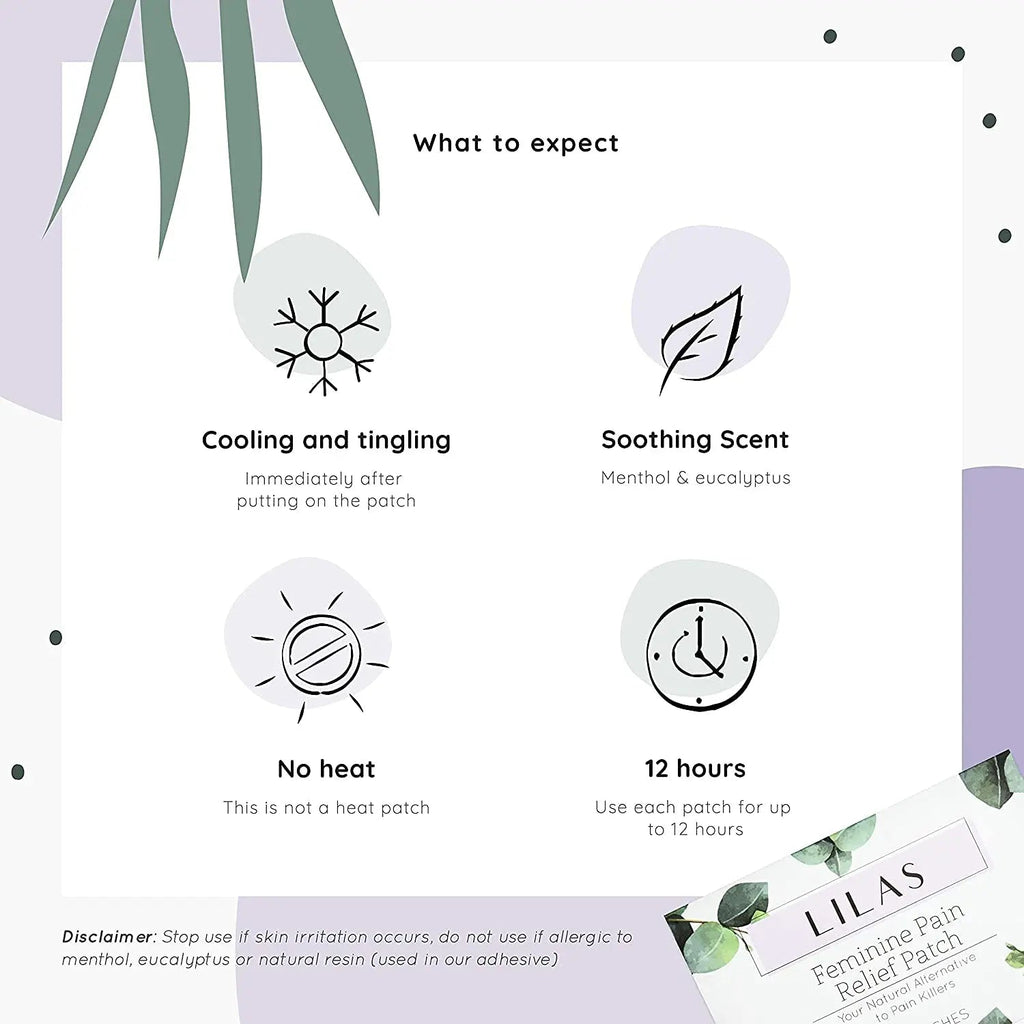 LILAS Period Cramps Pain Relief Patch - Pack of 5 LILAS Au supplements