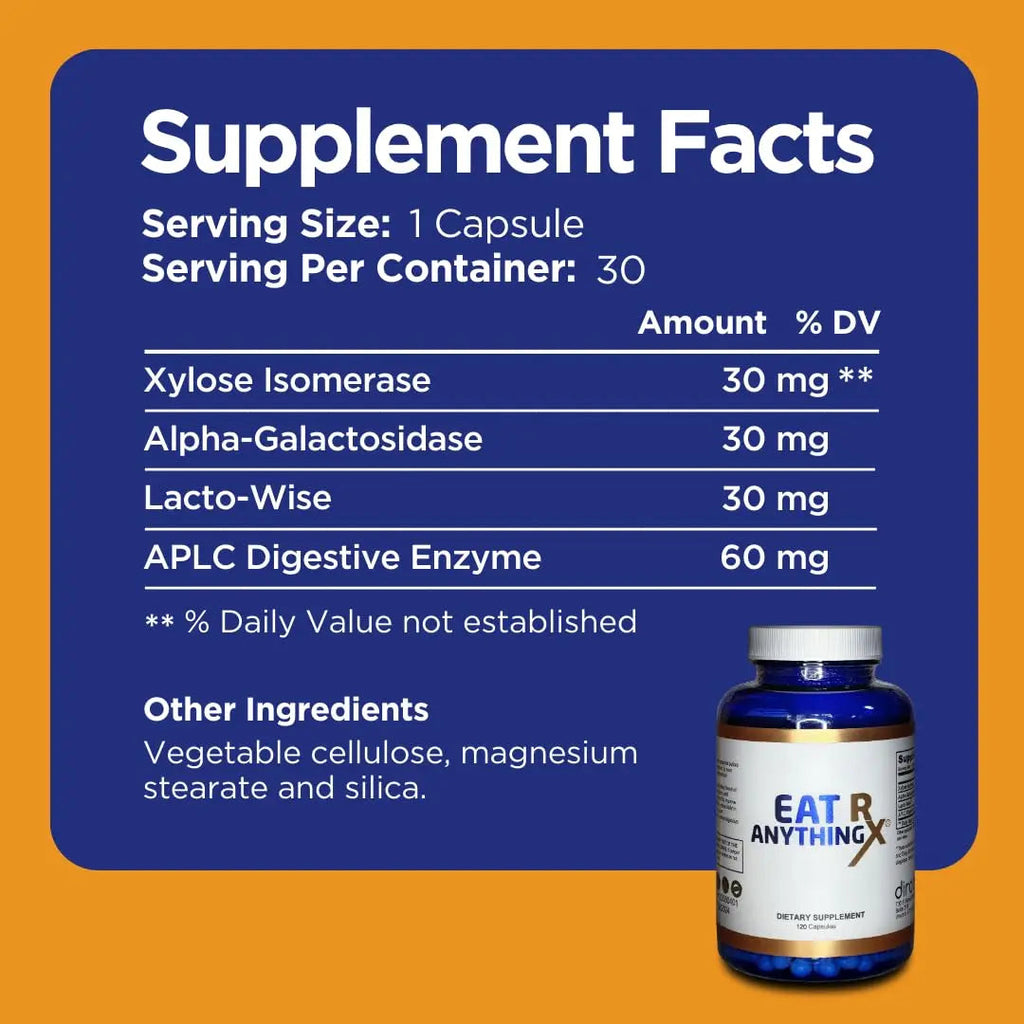 Dirobi Eat Anything Rx Xylose Isomerase Supplement, Digestive Enzymes for Fructose Dirobi Au supplements
