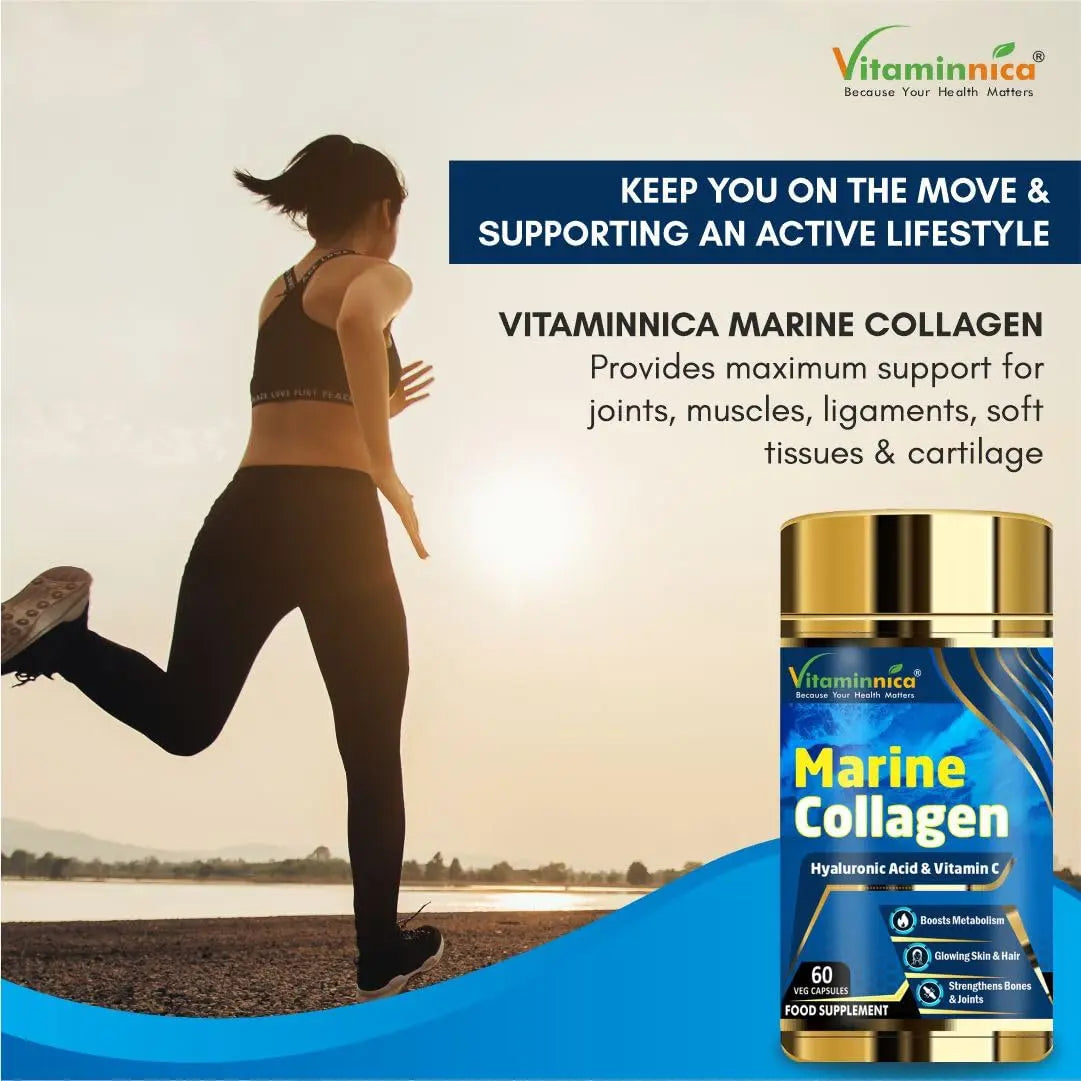Vitaminnica Marine Collagen Capsules with Hyaluronic Acid & Vitamin C - Skin, Hair, Bones & Joints Vitaminnica Because your Health Matters Au supplements