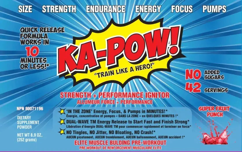 PREWORKOUT TESTOSTERONE BOOSTER - KA-POW! The Fastest Hitting ANABOLIC PRE HERO SUPPLEMENTS Au supplements