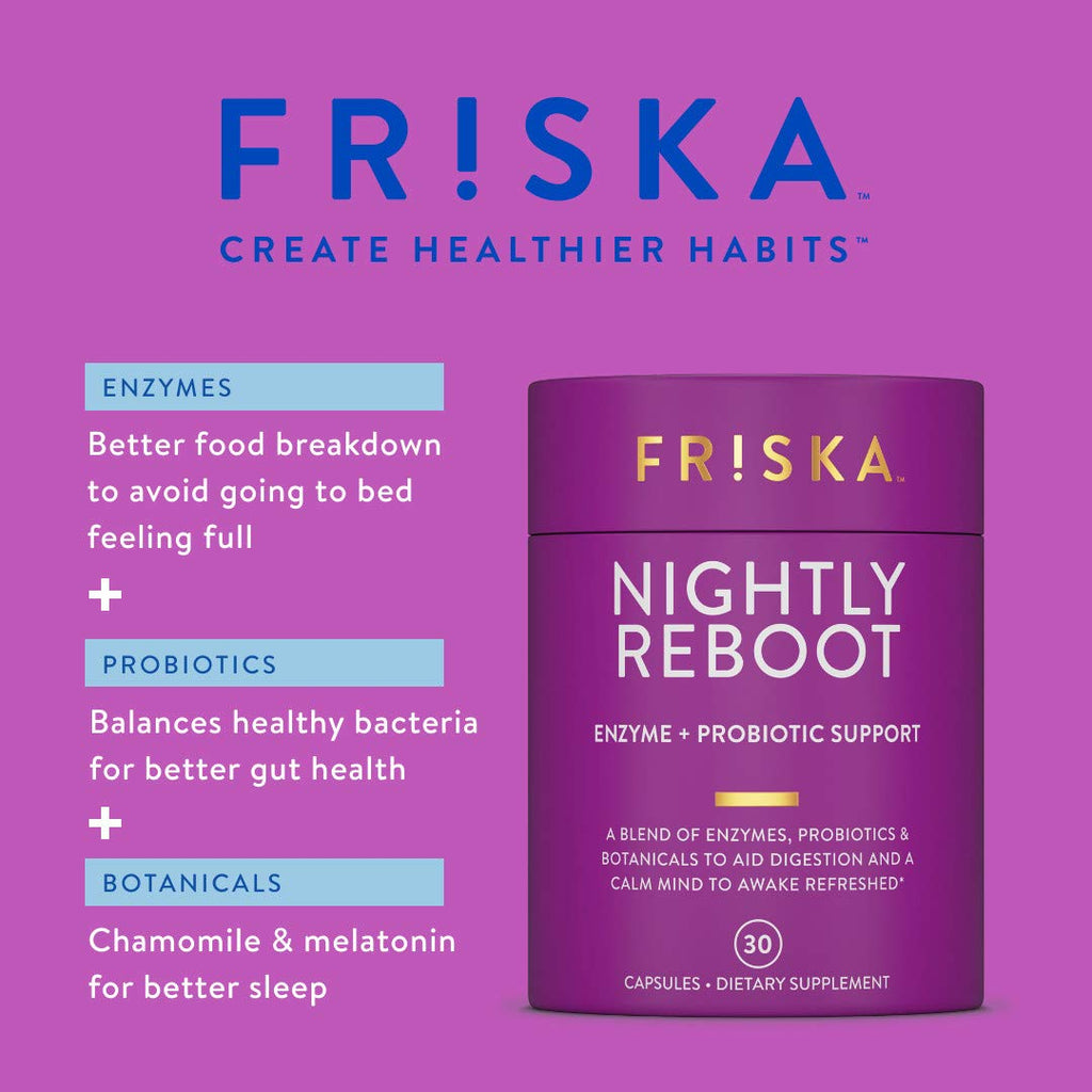 FRISKA Nightly Reboot Enzyme and Probiotics Supplement, Promotes Better Digestion FR!SKA Au supplements