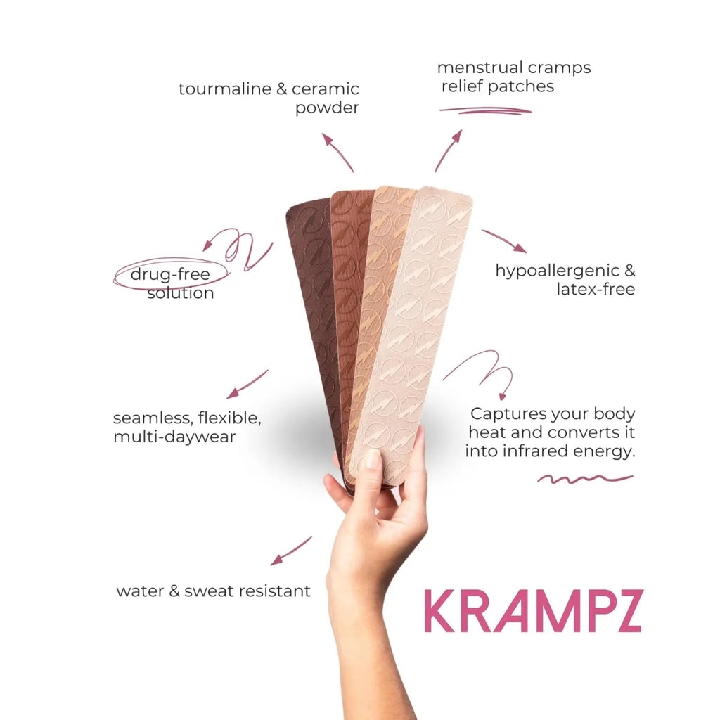 Krampz Menstrual Pain Relief Patches, Period Wellness, and Discomfort Support for Women, Style 118 Krampz Au supplements