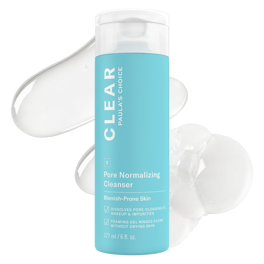 Paula's Choice CLEAR Pore Normalizing Facial Cleanser, Acne Daily Face Wash, Salicylic Acid Face Cleanser for Clogged & Enlarged Pores