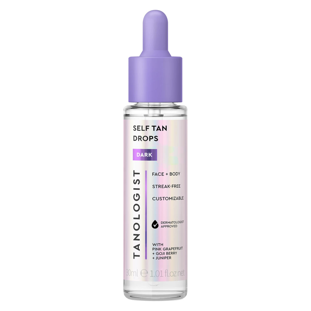 Tanologist Dark Self Tan Drops, Streak-Free Body & Face Tanning Drops, No Fake Tan Smell