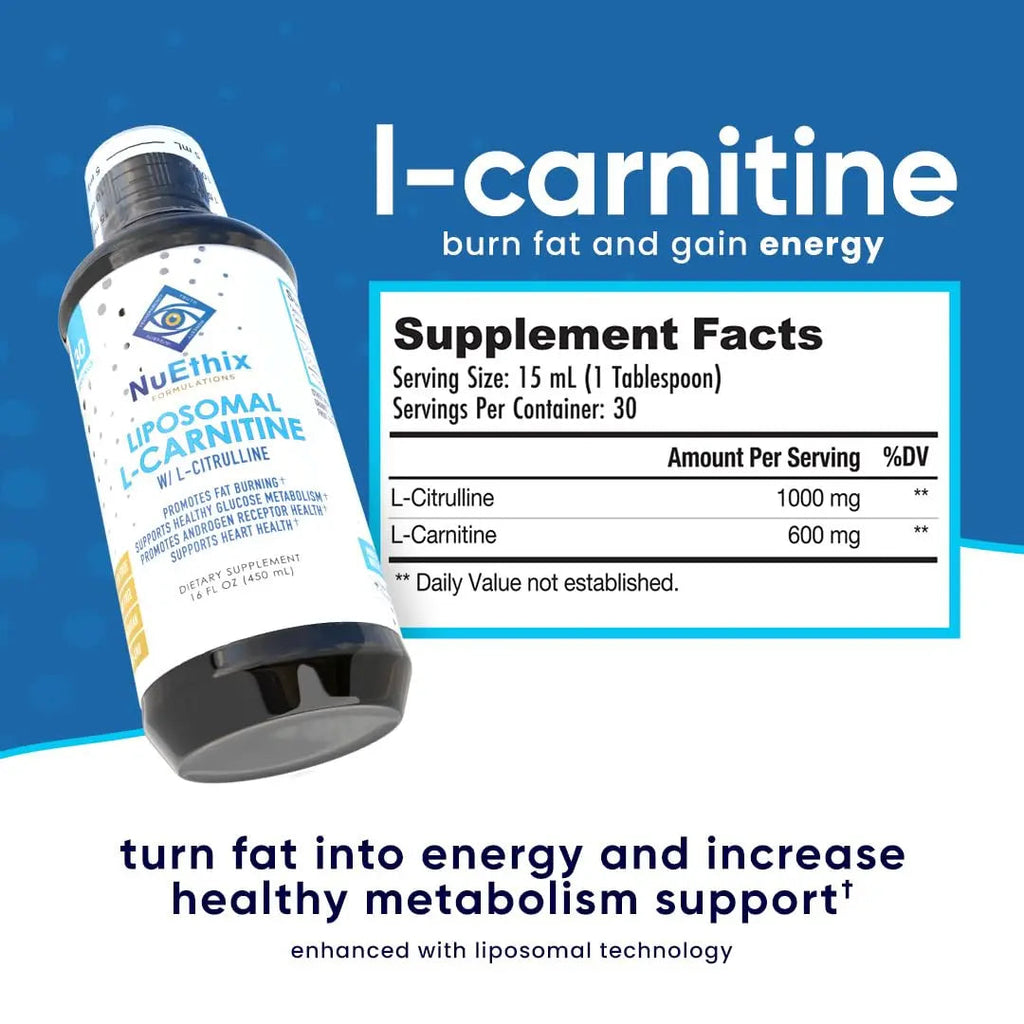 NuEthix Formulations Lipsomal L-Carnitine Supplement 600mg with L-Citrulline 1000mg NuEthix Formulations Au supplements