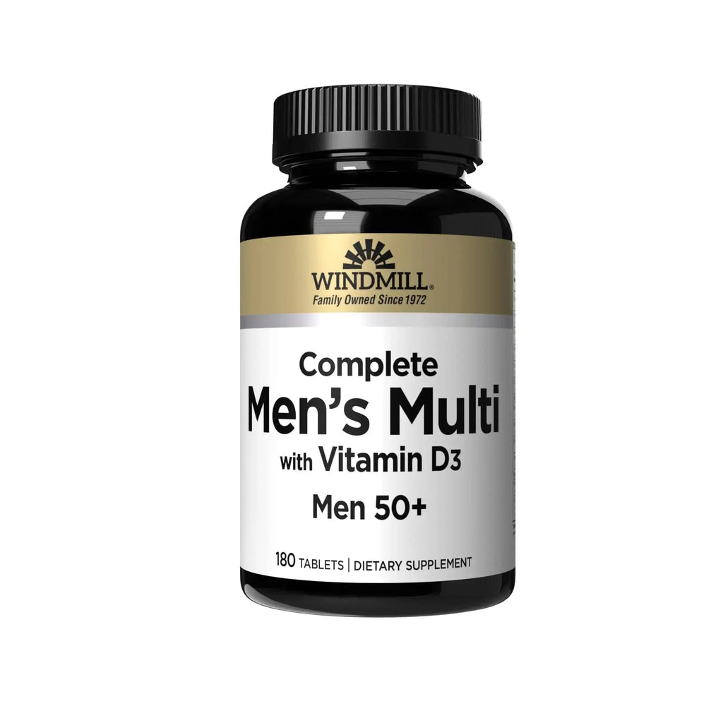 Windmill Natural Vitamins Men’s Multi 50+, with Vitamin D3, Mens Multivitamins for Daily Nutritional Support, Multivitamin for Men, 180 Tablet, 180 Day Supply Windmill Au supplements
