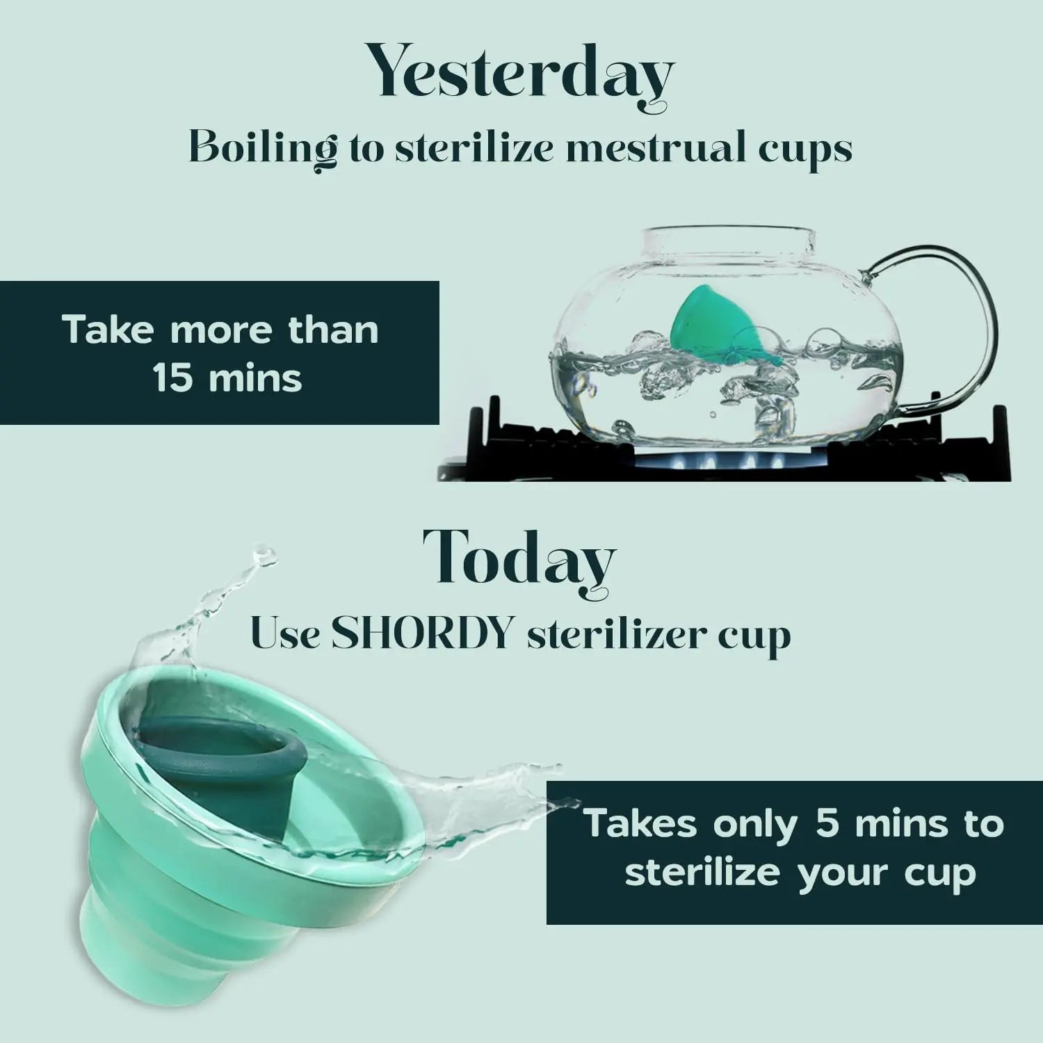 SHORDY Menstrual Case Holder for Sterilization, Collapsible Silicone Container - Boil, Sterilize SHORDY Au supplements