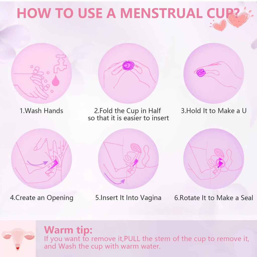 AURUZA Menstrual Cups, Set of 2 Reusable Period Cups Kit for Girls & Women, Silicone Soft Cups AURUZA Au supplements